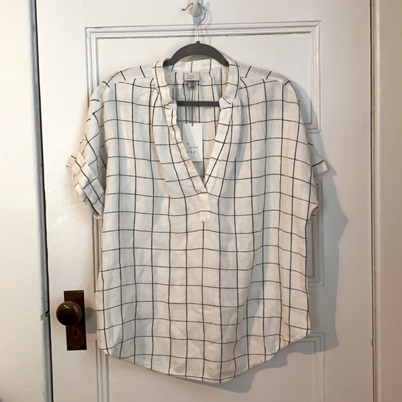 a new day Plaid Linen Blend Top - Picture 4 of 9